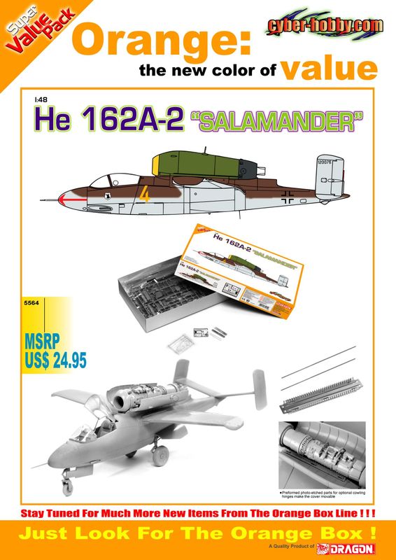 DRAGON DR5526 1/48 He162A-2 Salamander DRAGON DR5526 1/48 He162A-2 Salamander