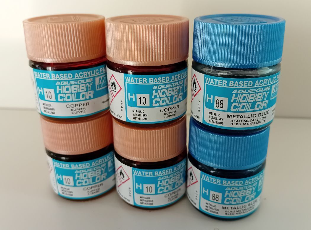 Mr.Hobby SET1 H010 , 4Stck. + H088 , 2Stck. Copper + Metallic Blue