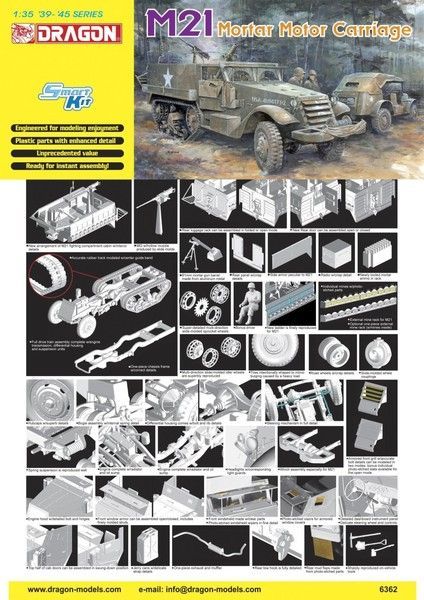 DRAGON DR6362 1/35 American M21 Mortar Motor Carriage DRAGON DR6362 1/35 American M21 Mortar Motor Carriage