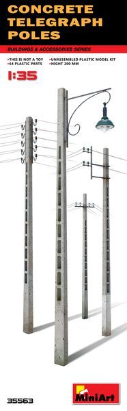 Miniart MA35563 1/35 Concrete Telegraph Poles