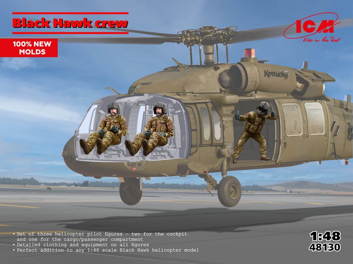 ICM ICM48130 1/48 Black Hawk Crew ( 3 figures/100% new tools )