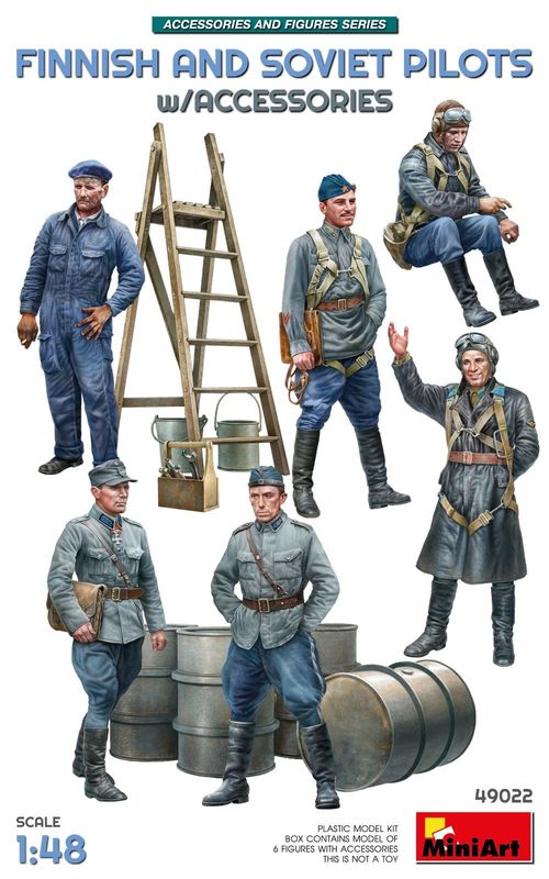 Miniart MA49022 1/48 Finnish and Soviet WWII Pilots w/Accessories ( 6 Figures )