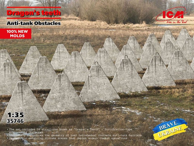 ICM ICM35746 1/35 Dragon's Teeth Anti - Tank Obstacles
