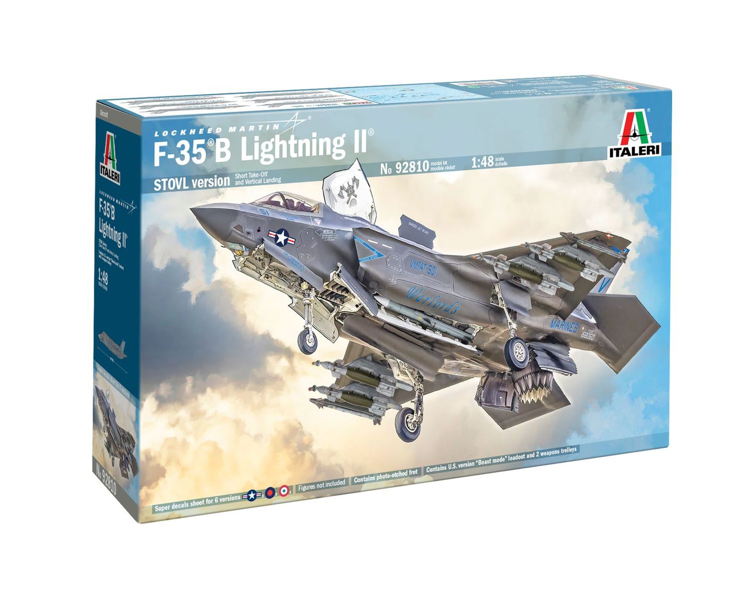 Italeri IT92810 1/48 Lockheed Martin F-35 B Lightning II ( New Tooling / 6 schemes )