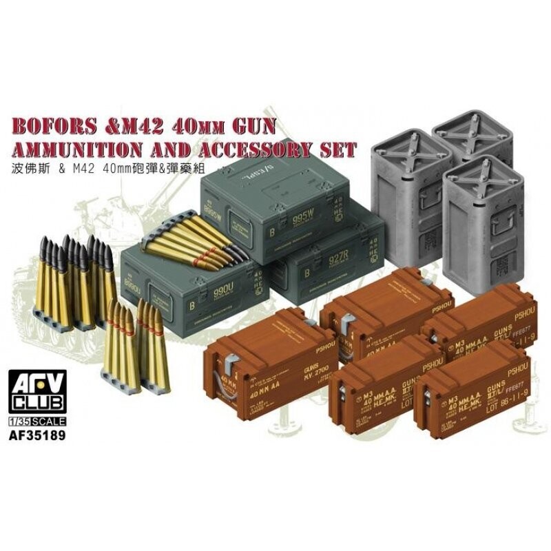 AFV CLUB AFV35189 1/35 Bofors & M42 40mm Gun Ammunition Set