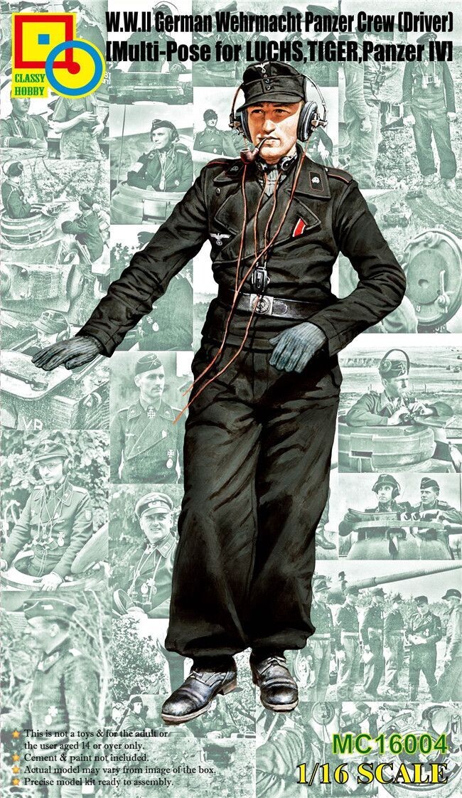 Classy Hobby MC16004 1/16 W.W.II Germ. Wehrmacht Panzer Crew ( Driver )- Multi-Pose for LUCHS, TIGER, Panzer IV , usw.
