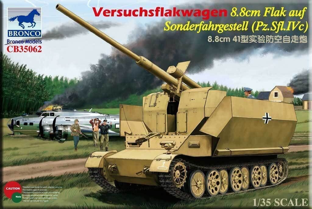 BRONCO CB35062 1/35 Versuchsflakwagen 8.8cm Flak auf Sonderfahrgestell (Pz.Sfl.IVc) BRONCO CB35062 1/35 Versuchsflakwagen 8.8cm Flak auf Sonderfahrgestell (Pz.Sfl.IVc)