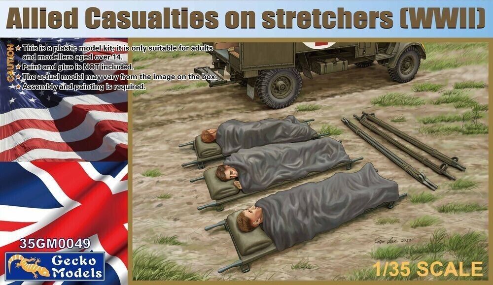 Gecko Models 35GM0049 1/35 Allied Casualties On Stretchers ( WWII ) Gecko Models 35GM0049 1/35 Allied Casualties On Stretchers ( WWII )