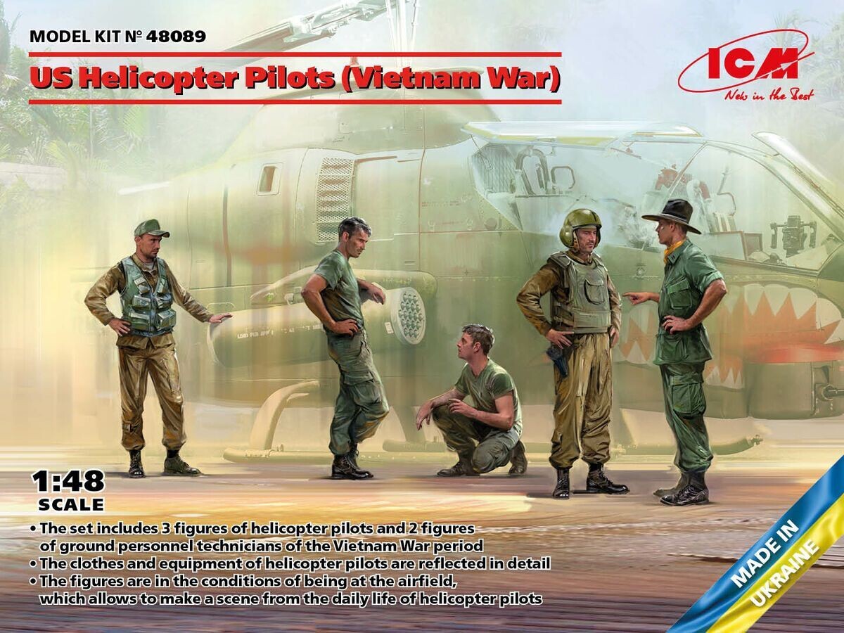 ICM ICM48089 1/48 US Helicopter Pilots ( Vietnam War ) ICM ICM48089 1/48 US Helicopter Pilots ( Vietnam War )