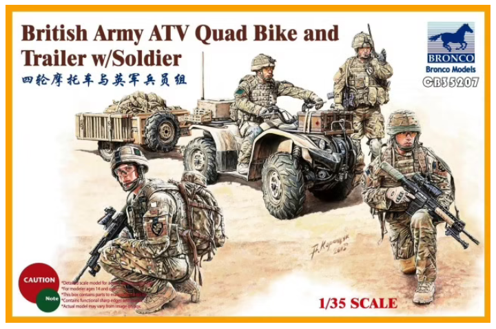 Bronco CB35207_S 1/35 British Army ATV Quad Bike & Trailer Bronco CB35207_S 1/35 British Army ATV Quad Bike & Trailer