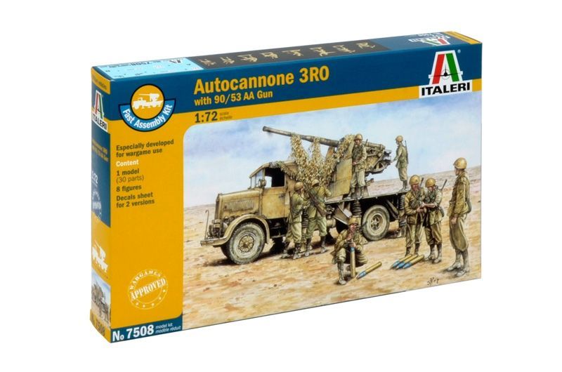 Italeri IT7508 1/72 Autocannone RO3 with 90/53 AA Gun Italeri IT7508 1/72 Autocannone RO3 with 90/53 AA Gun