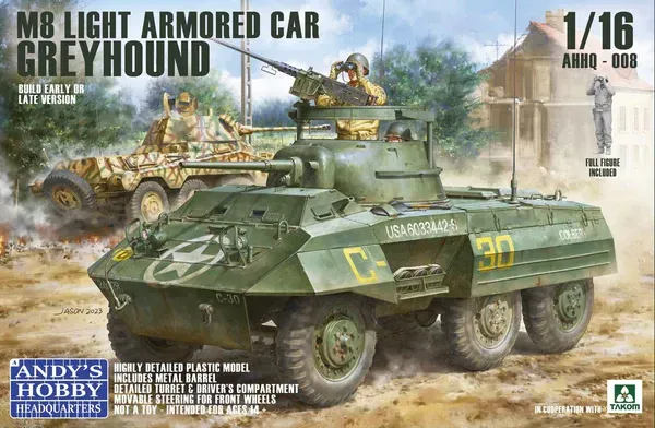 Andy's Hobby Headquarters AHHQ008 1/16 M8 Greyhound - US Light Armored Car Andy's Hobby Headquarters AHHQ008 1/16 M8 Greyhound - US Light Armored Car