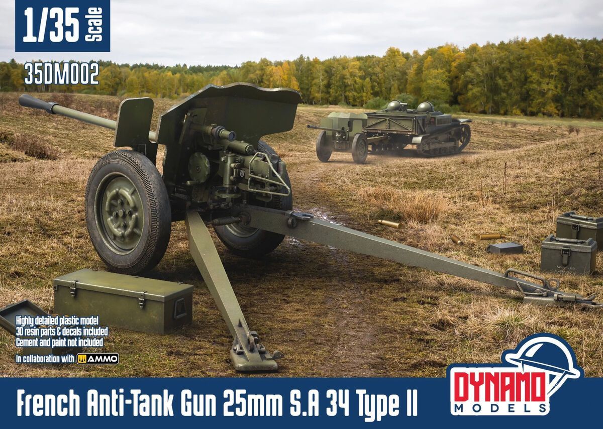 DYNAMO DYM35DM002 1/35 French Anti-Tank Gun 25mm S.A 34 Type II Standard Version - ANGEBOT !! DYNAMO DYM35DM002 1/35 French Anti-Tank Gun 25mm S.A 34 Type II Standard Version - ANGEBOT !!