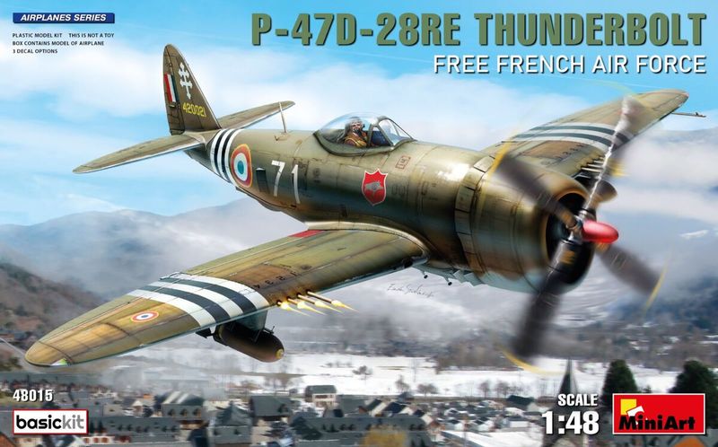 Miniart MA48015 1/48 P- 47D 28RE Thunderbolt - Free French Air Force  Basic Kit - ANGEBOT !!!!
