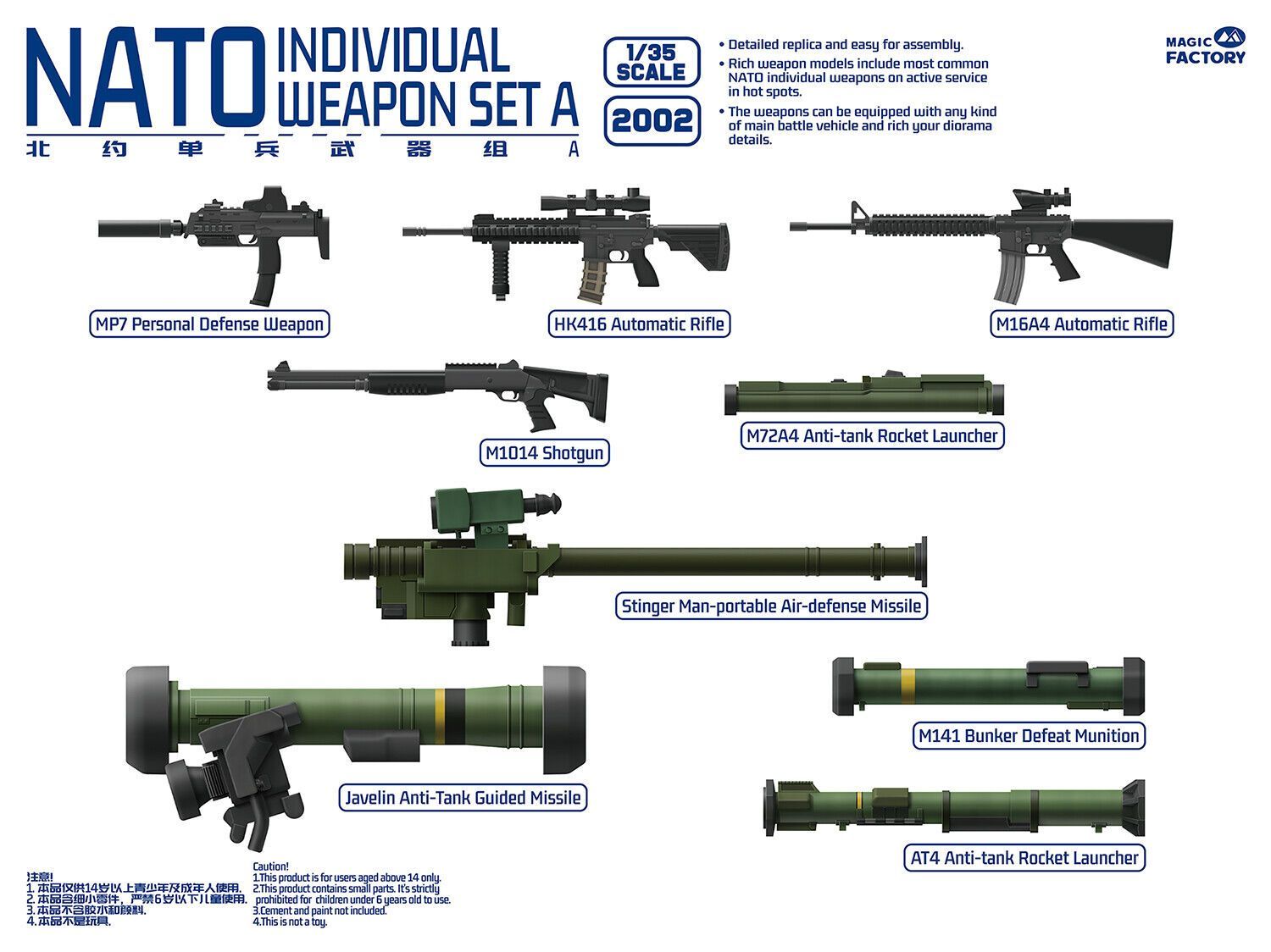 MAGIC FACTORY MAFA2002 1/35 NATO Individual Weapon Set A - ANGEBOT !!! MAGIC FACTORY MAFA2002 1/35 NATO Individual Weapon Set A - ANGEBOT !!!