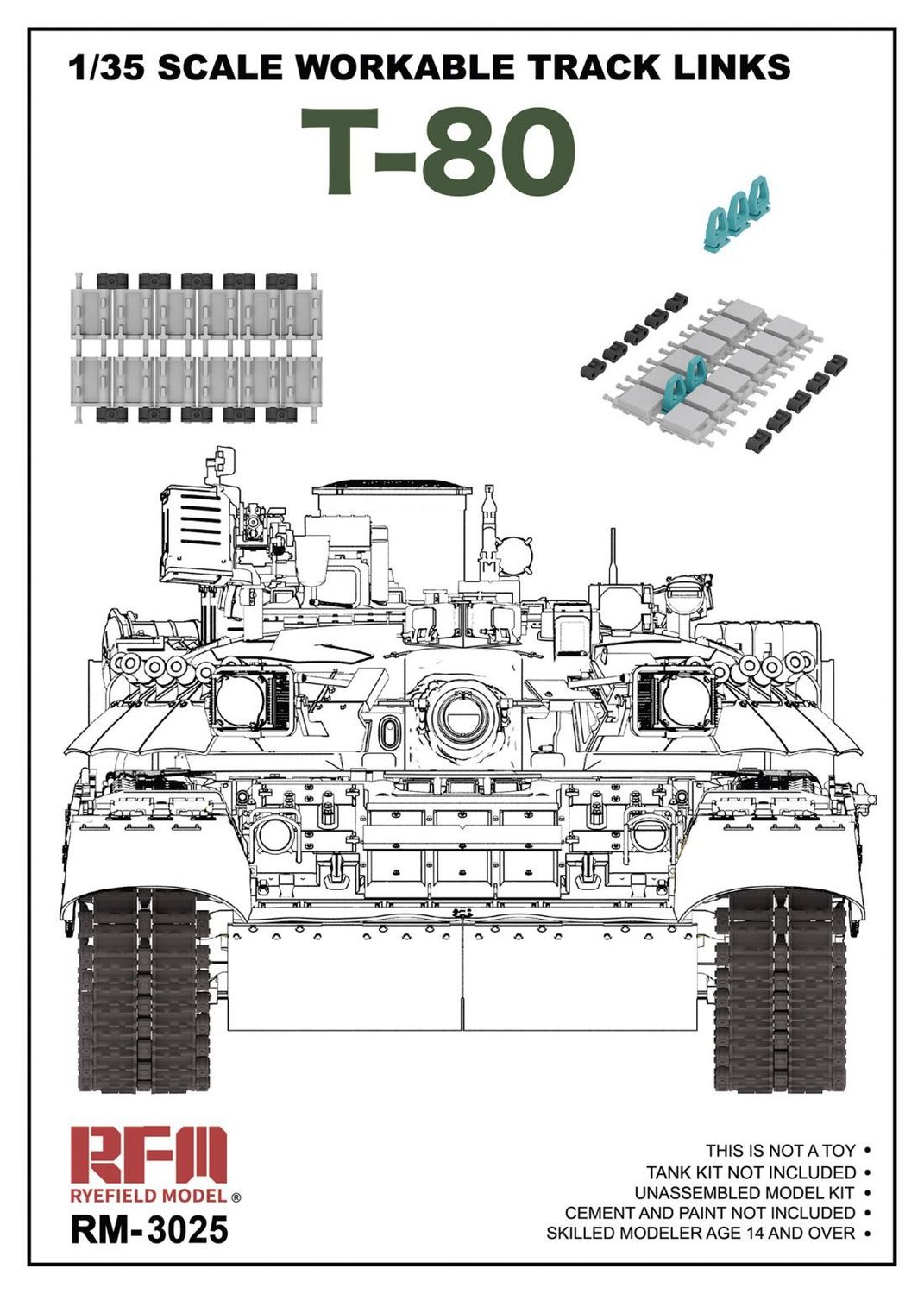 RYEFIELD RM3025 1/35 T-80 Workable Track Links RYEFIELD RM3025 1/35 T-80 Workable Track Links