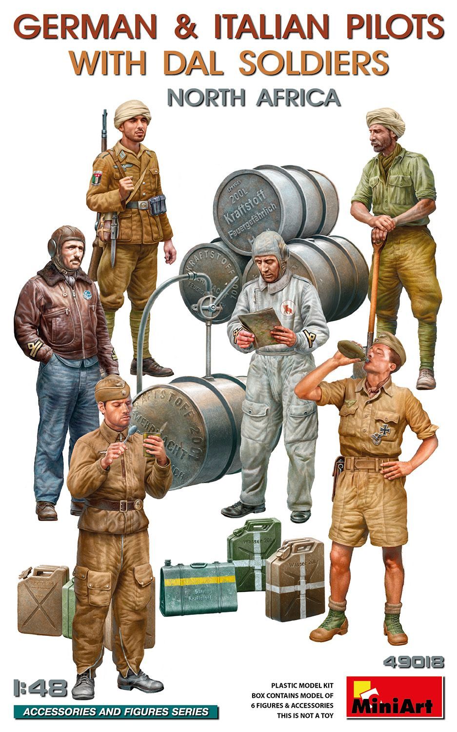Miniart MA49018_V 1/48 German & Italian Pilots with DAL Soldiers -North Africa Miniart MA49018_V 1/48 German & Italian Pilots with DAL Soldiers -North Africa