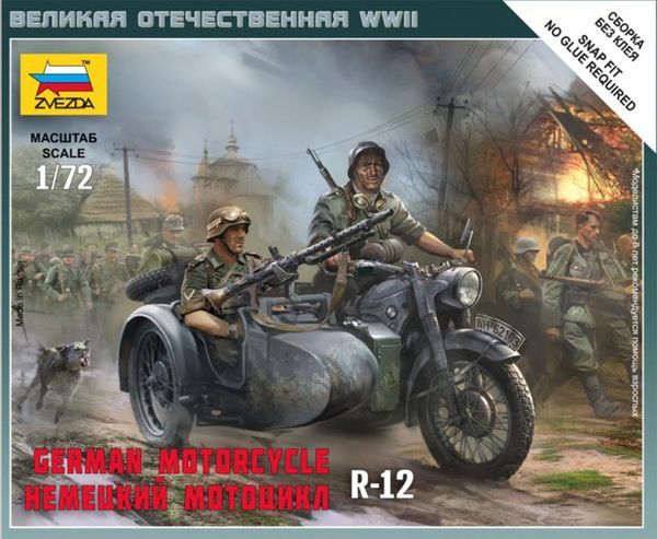 Zvezda ZV6142 1/72  German Motorcycle - BMW R12 w/sidecar