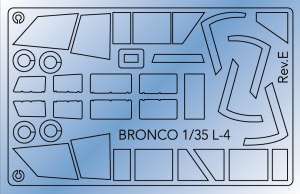 BRONCO AB3510 1/35 Piper Cub L- 4H Canopy masking Sheet
