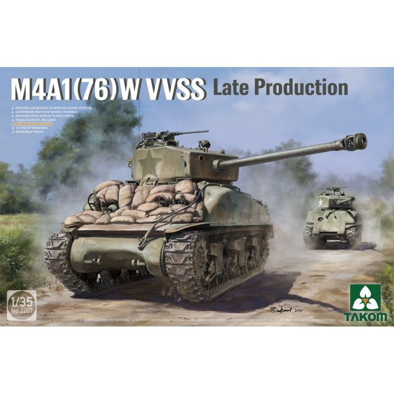 TAKOM TAK2207 1/35 US M4A1(76W) Sherman - VVSS late Production