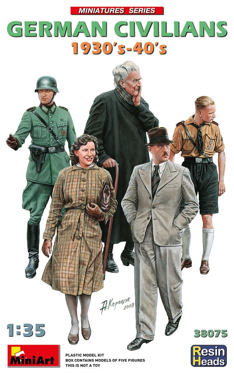 Miniart MA38076 1/35 German Civilians 1930 - 40s. w/Resin Heads Miniart MA38076 1/35 German Civilians 1930 - 40s. w/Resin Heads
