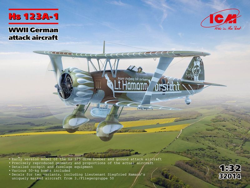 ICM ICM32014 1/32  Henschel Hs-123 A-1 - German WW.II Attack Aircraft