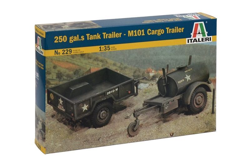Italeri IT229 1/35  American 250 galons Tank Trailer and M101 Cargo Trailer