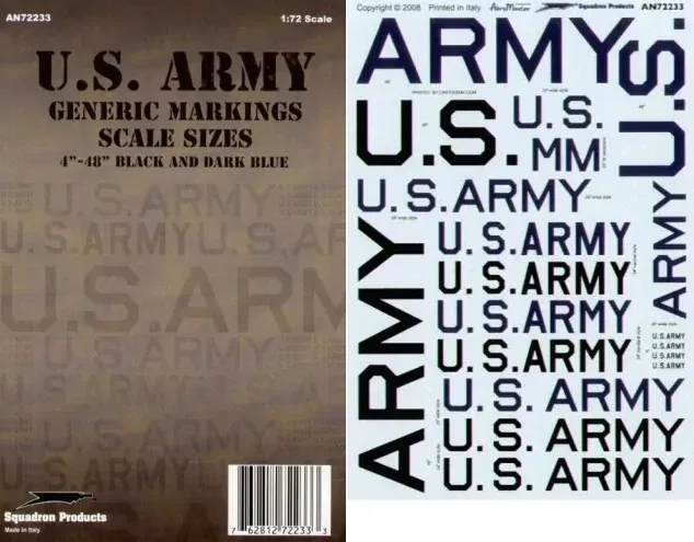 Aero Master AN72233 + 48809 1/72 + 1/48 U.S. Army Generic Markings 4 Aero Master AN72233 + 48809 1/72 + 1/48 U.S. Army Generic Markings 4"-48" Black and Dark Blue , 2er - COMBO - ANGEBOT !!!