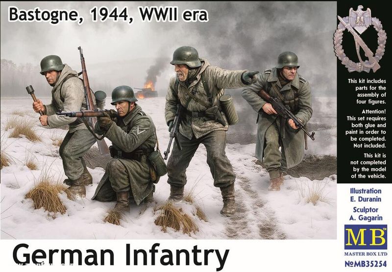 MASTER BOX MB35254 1/35 German Infantry - Bastogne 1944 ( 4 Figures )
