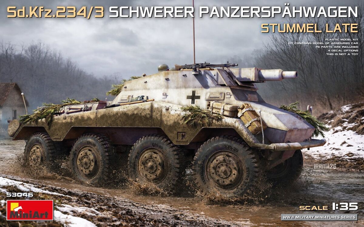MINIART MA53046 1/35 Germ. Sd.Kfz.234/3 - schw. Panzerspähwagen 'Stummel' , late