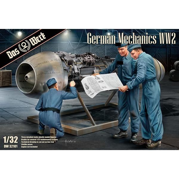 Das Werk DAW32101 1/32 German WW.II Mechanics ( 3 Figures )
