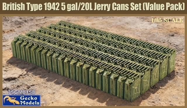 Gecko Models 35GM0158 1/35 WW.II British Type 1942 , 5 gal / 20 L Jerry Can Set ( Value Pack ) Gecko Models 35GM0158 1/35 WW.II British Type 1942 , 5 gal / 20 L Jerry Can Set ( Value Pack )