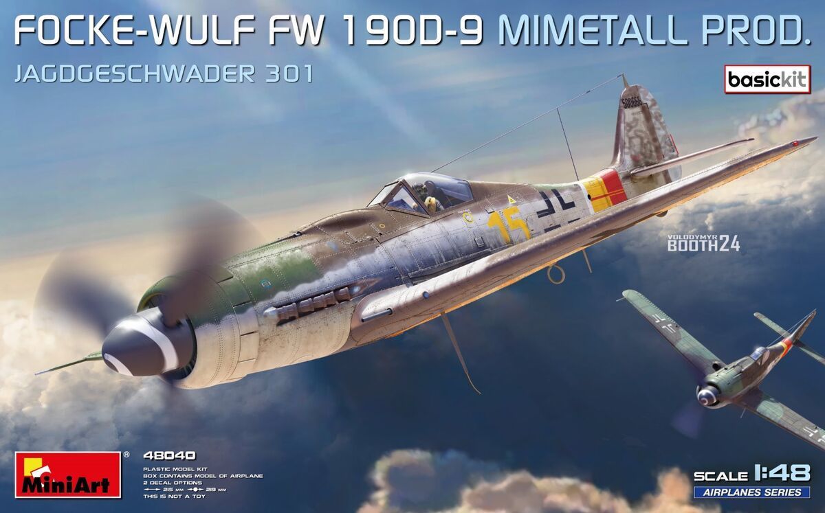 Miniart MA48040 1/48 Focke Wulf Fw-190 D-9  Mimetall Production Jagdgeschwader 301 ( Basic Kit )