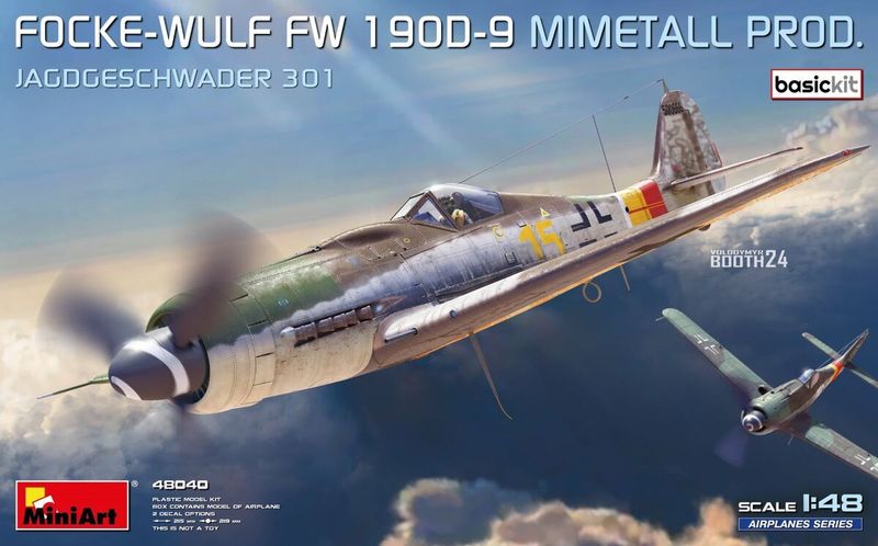 Miniart MA48040 1/48 Focke Wulf Fw-190 D-9 Mimetall Production Jagdgeschwader 301 ( Basic Kit ) Miniart MA48040 1/48 Focke Wulf Fw-190 D-9 Mimetall Production Jagdgeschwader 301 ( Basic Kit )