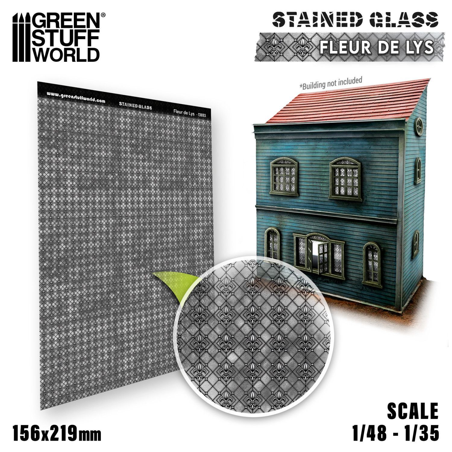 Green Stuff World GSW13693 Fleur De Lys Stained Glass
