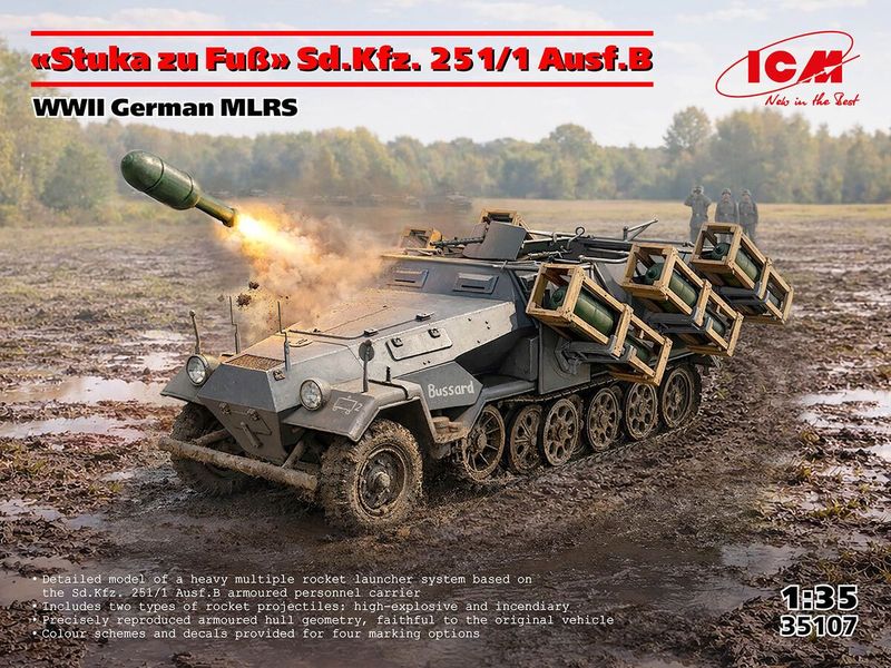 ICM ICM35107_V 1/35 Sd.Kfz. 251/1, Ausf.B - Stuka zu Fuss - ' German WWII MLRS ' ICM ICM35107_V 1/35 Sd.Kfz. 251/1, Ausf.B - Stuka zu Fuss - ' German WWII MLRS '