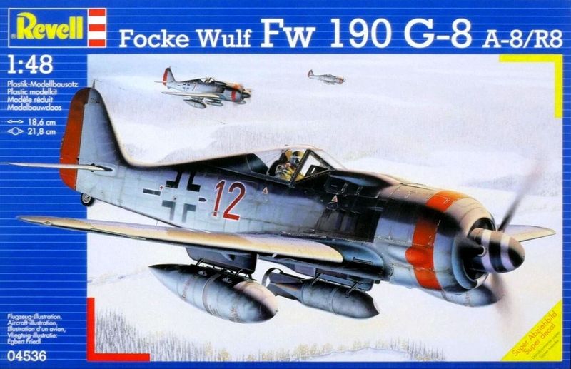 REVELL REV04536_S 1/48 Focke Wulf Fw 190 G-8 A-8/R8 , Box mit Lagerspuren !! REVELL REV04536_S 1/48 Focke Wulf Fw 190 G-8 A-8/R8 , Box mit Lagerspuren !!