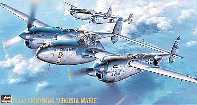 Hasegawa HAS09101_S 1/48 P - 38J Lightning , Box mit Lagerspuren.... Hasegawa HAS09101_S 1/48 P - 38J Lightning , Box mit Lagerspuren....