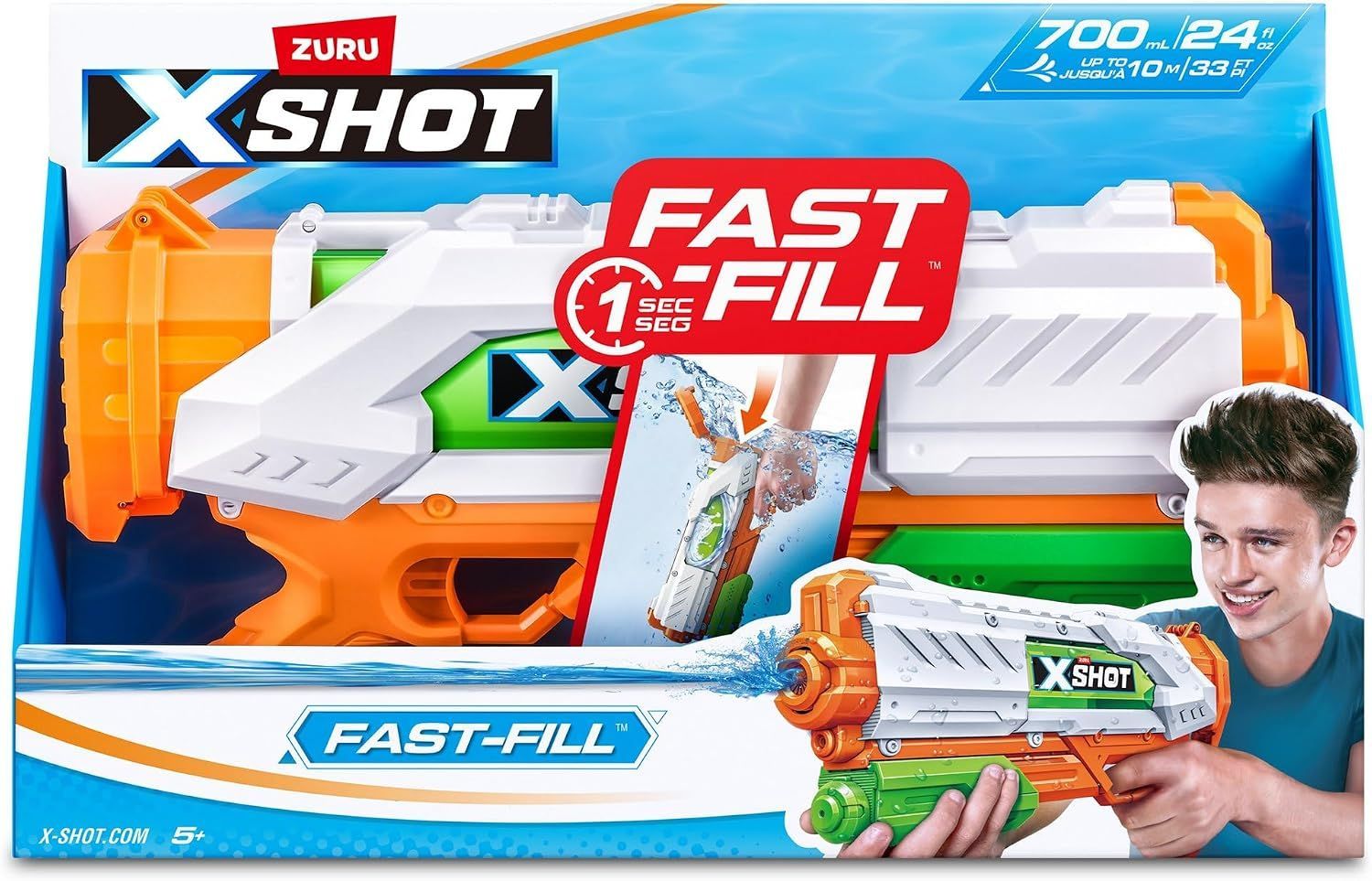 X - Shot Water Fast - Fill - Wasserpistole mit 0,7 Liter Fassungsvermögen & Schnellverschluß - Technology X - Shot Water Fast - Fill - Wasserpistole mit 0,7 Liter Fassungsvermögen & Schnellverschluß - Technology