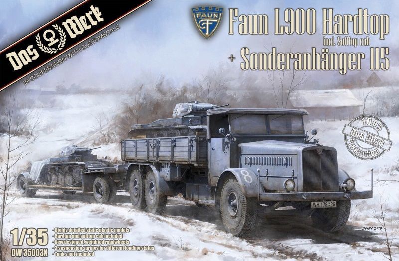Das Werk DAW35003X 1/35 Faun L900 Hardtop / Softtop cab + Sonderanhänger 115 , Das Werk DAW35003X 1/35 Faun L900 Hardtop / Softtop cab + Sonderanhänger 115 , "New Edition"
