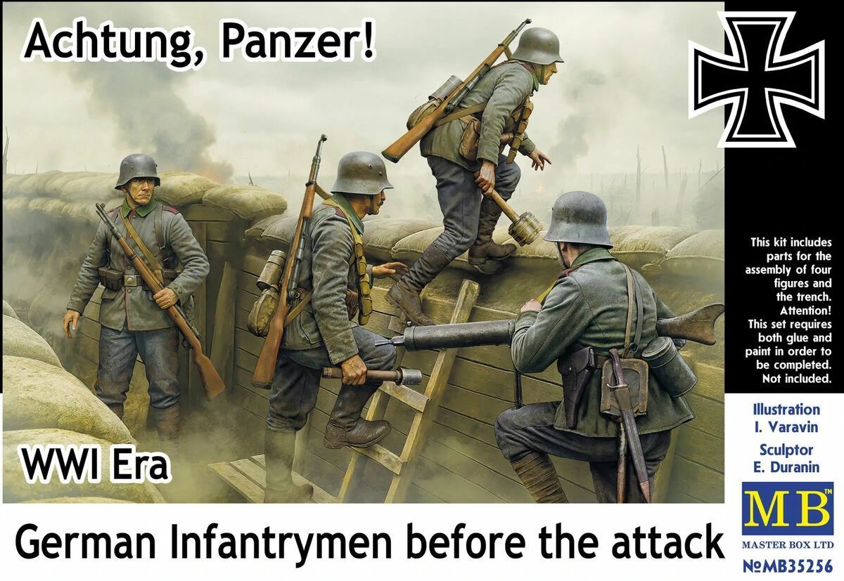 MASTER BOX MB35258 1/35 German WW.I Infantrymen Before the Attack ( 4 Figures ) MASTER BOX MB35258 1/35 German WW.I Infantrymen Before the Attack ( 4 Figures )