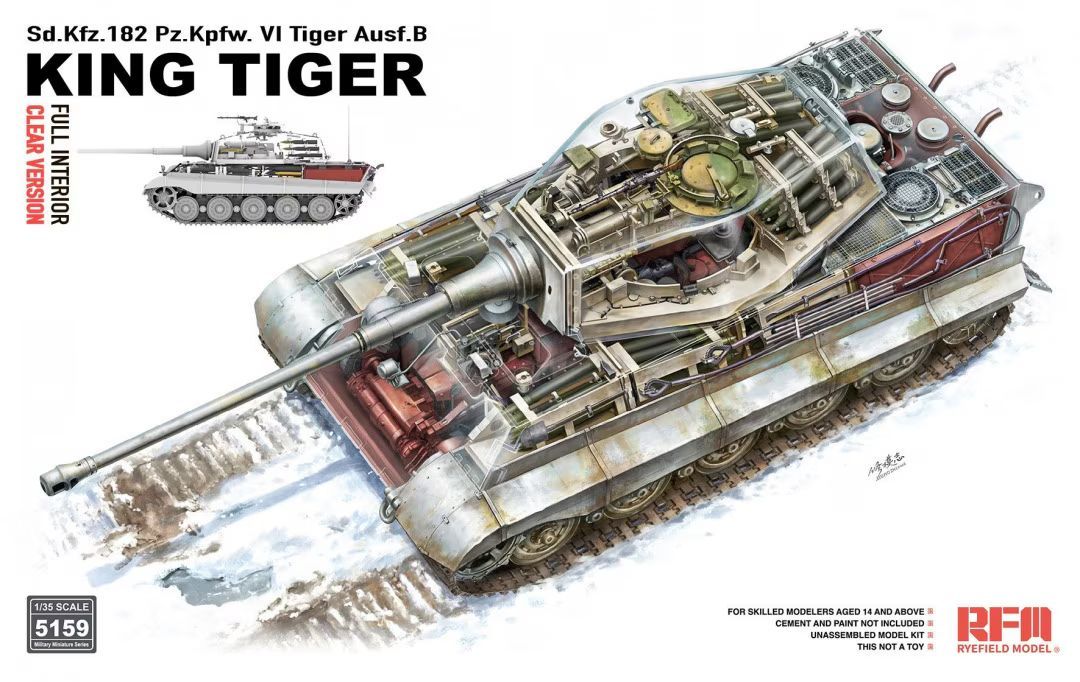 RYEFIELD RM5159 1/35 Sd.Kfz.182 , Pz.Kpfw. VI King Tiger - Full Interior ( Clear Version ) RYEFIELD RM5159 1/35 Sd.Kfz.182 , Pz.Kpfw. VI King Tiger - Full Interior ( Clear Version )