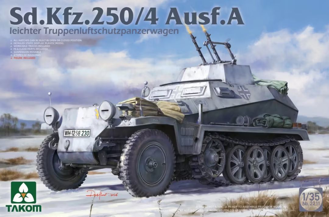 TAKOM TAK2211 1/35 Sd.Kfz.250/4 , Ausf. A Leichter Truppen - luftschutz - Panzerwagen TAKOM TAK2211 1/35 Sd.Kfz.250/4 , Ausf. A Leichter Truppen - luftschutz - Panzerwagen