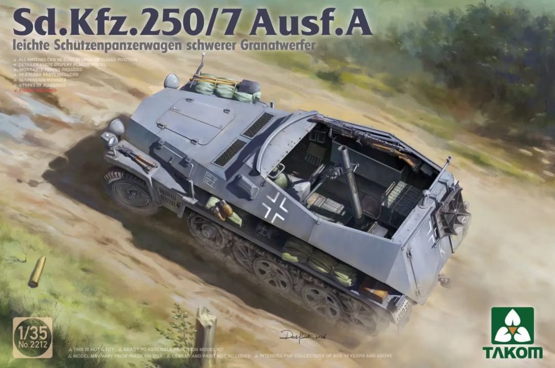 TAKOM TAK2212 1/35 Sd.Kfz.250/7, Ausf. A - Leichter Schützenpanzerwagen mit schw. Granatwerfer TAKOM TAK2212 1/35 Sd.Kfz.250/7, Ausf. A - Leichter Schützenpanzerwagen mit schw. Granatwerfer