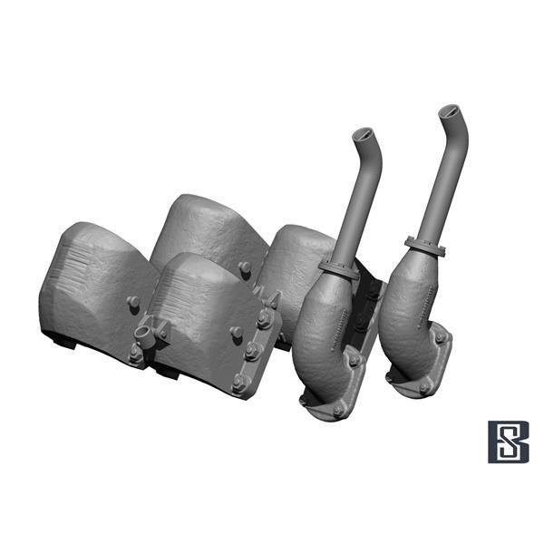 BSK Models BSKC35023 1/35 King Tiger and Jagdtiger - Exhaust & Guard Set ( 3D-Printed ) BSK Models BSKC35023 1/35 King Tiger and Jagdtiger - Exhaust & Guard Set ( 3D-Printed )