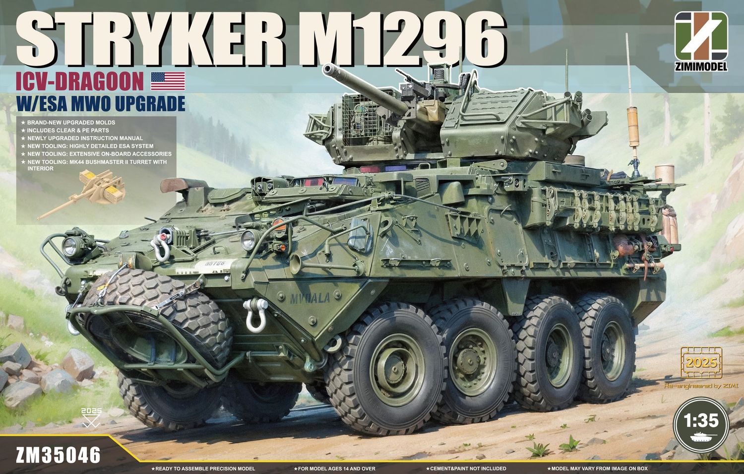 ZIMI Model ZM35046_V 1/35 US Stryker M1296 ICV-Dragoon w/ESA MWO Upgrade ZIMI Model ZM35046_V 1/35 US Stryker M1296 ICV-Dragoon w/ESA MWO Upgrade