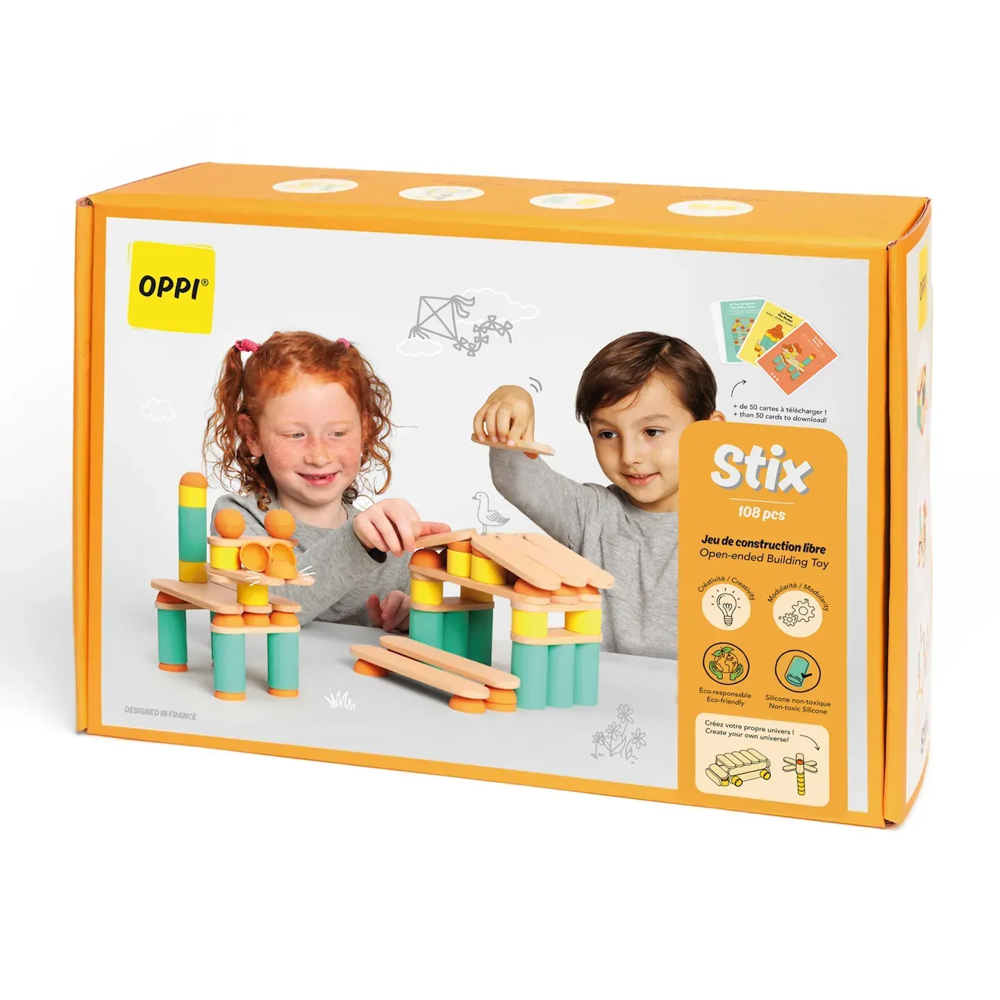 OSXEK01 BAUSPIEL Oppi Stix 108 Teile OSXEK01 BAUSPIEL Oppi Stix 108 Teile
