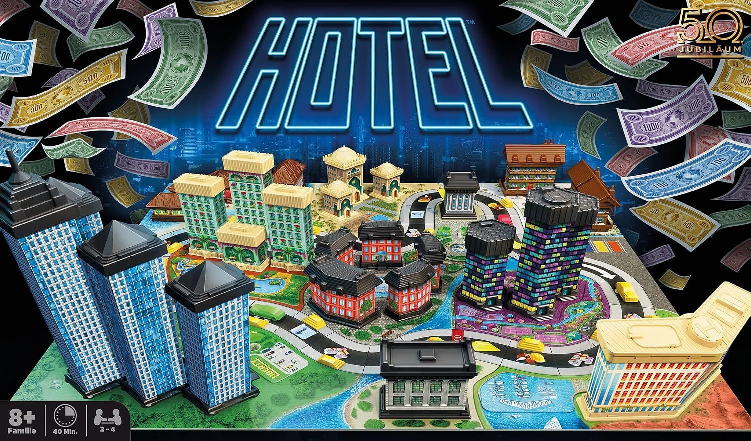 Ooba Games Hotel - Auflage 2024 - Familienspiel, Brettspiel, 2- 4 Spieler,  Ab 8+ Jahren