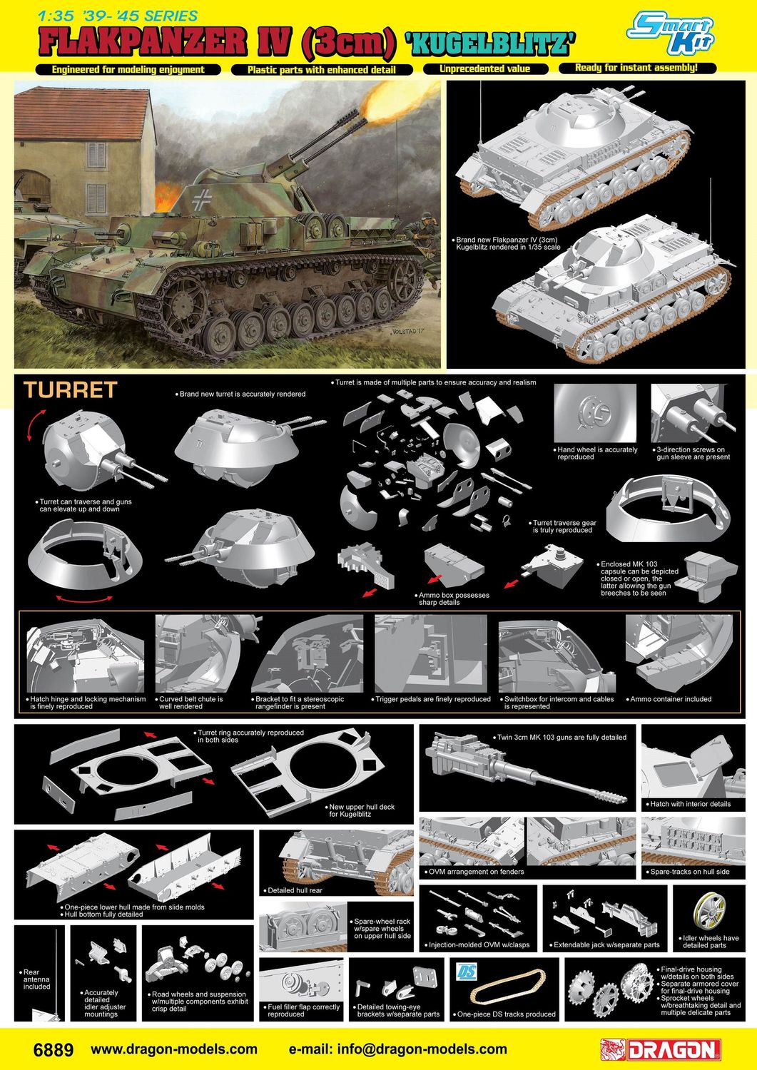 DR6889 DRAGON _V 1/35 Flakpanzer IV (3cm) Kugelblitz