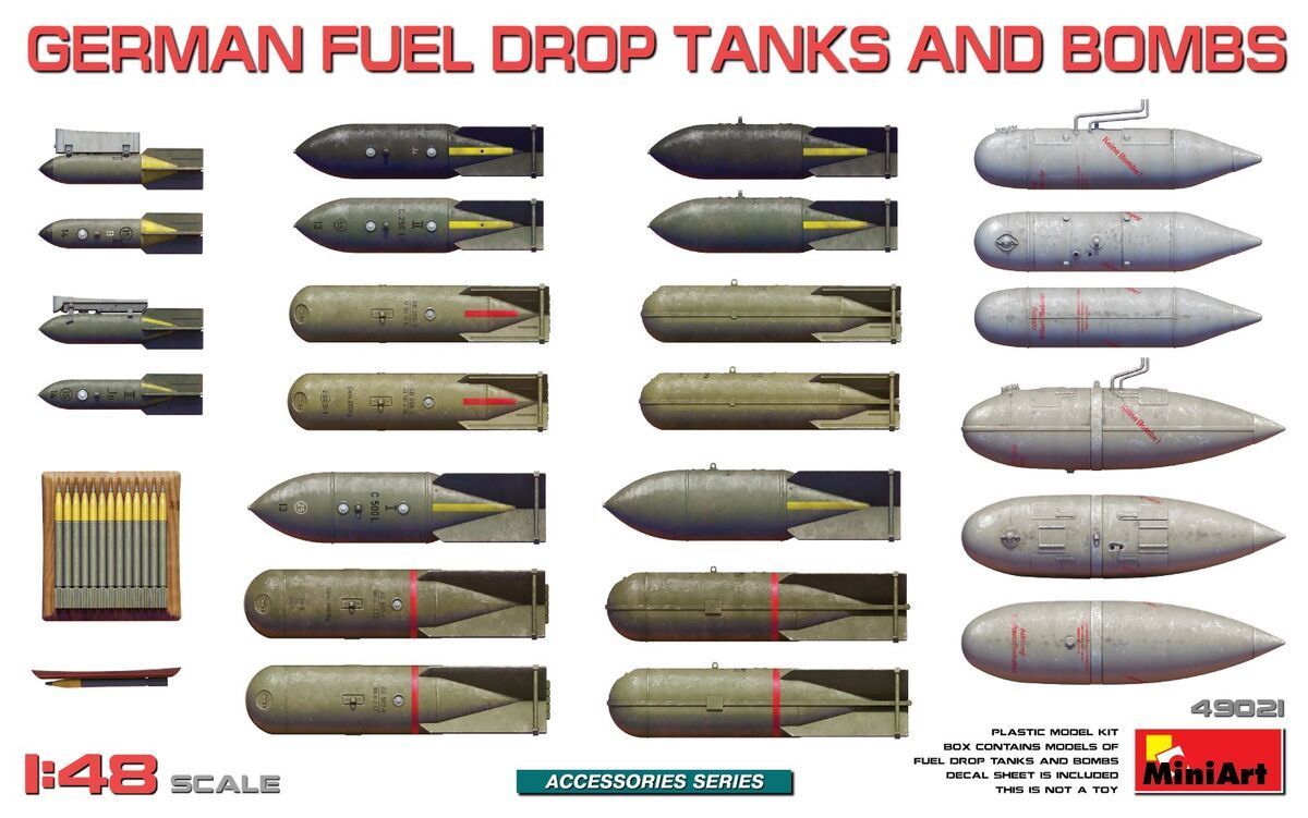 Miniart MA49021 1/48 German WW.II Fuel Drop Tanks and Bombs